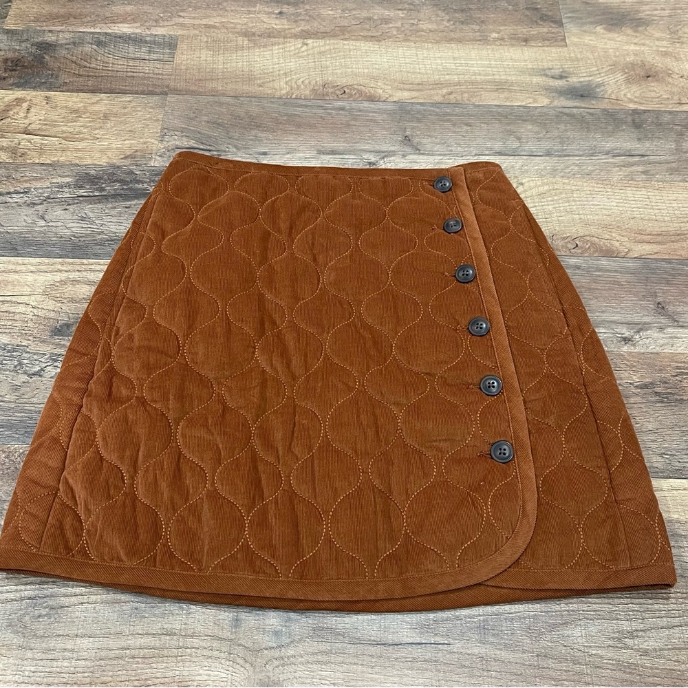 NEW ! Madewell Brown Mini Wrap Skirt Casual